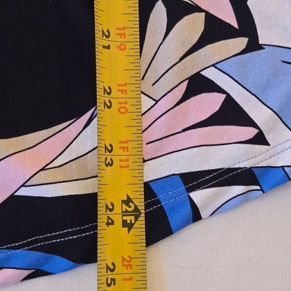 G Lifestyle Womens Abstract Print Ruffle Trim V Neck Top Blouse Multicolor Large - Picture 9 of 10